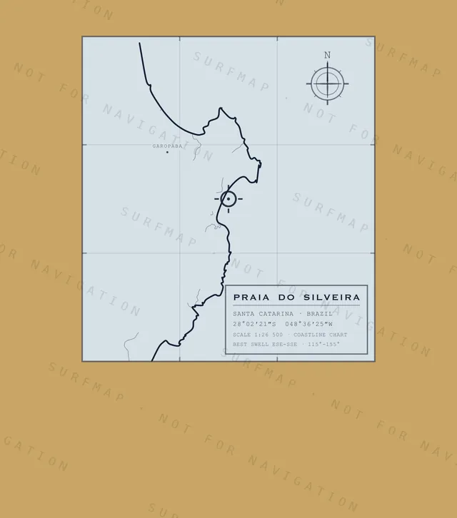 Praia do Silveira chart, the full artwork printed on the back