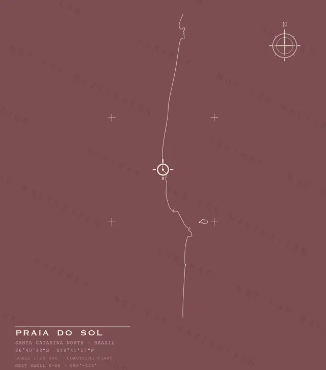 Praia do Sol chart, the full artwork printed on the back