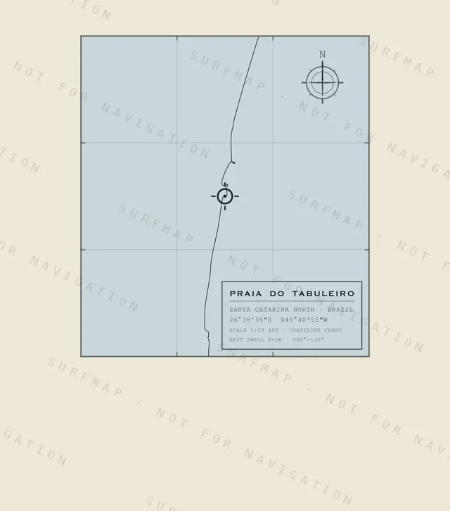 Praia do Tabuleiro chart, the full artwork printed on the back