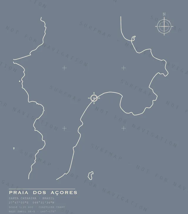 Praia dos Açores chart, the full artwork printed on the back