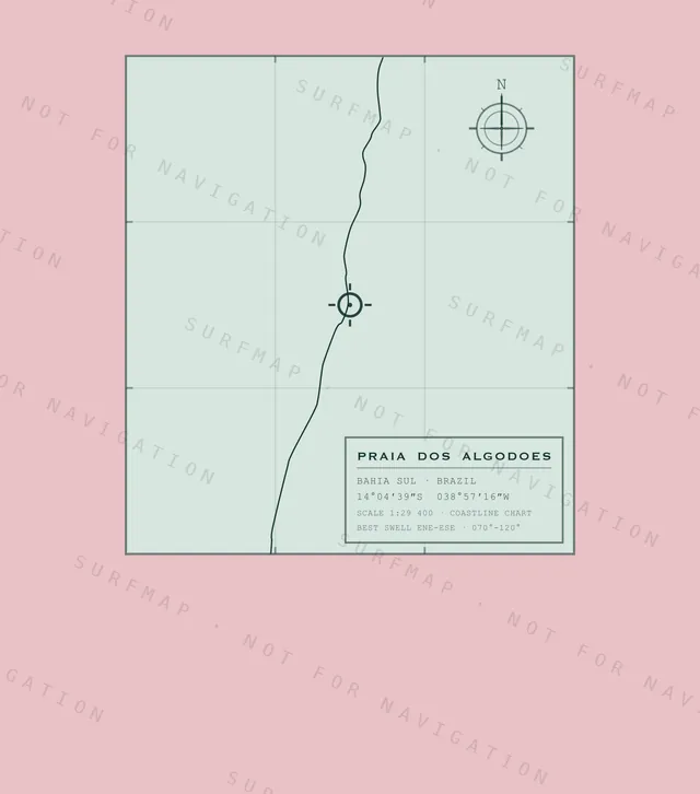Praia dos Algodoes chart, the full artwork printed on the back