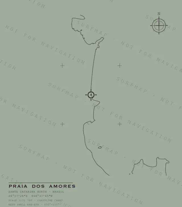 Praia dos Amores chart, the full artwork printed on the back