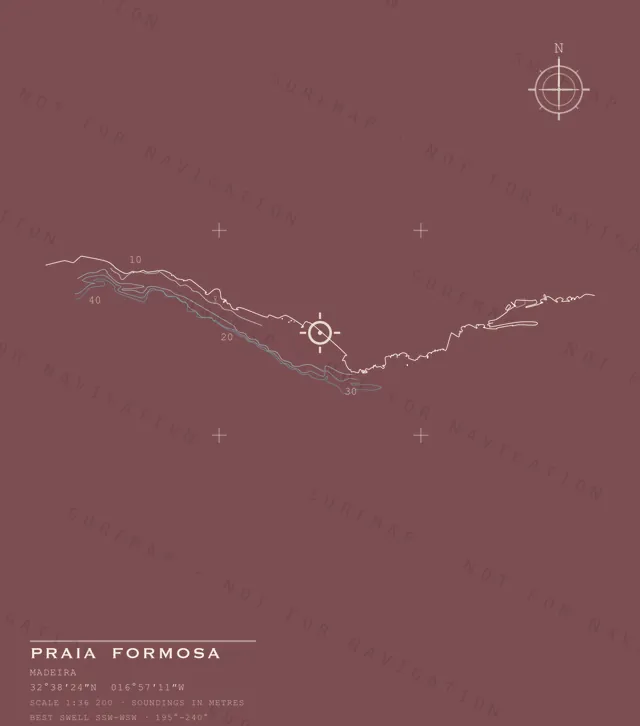 Praia Formosa chart, the full artwork printed on the back