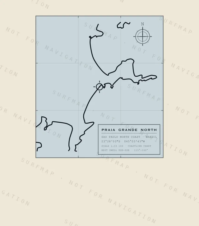 Praia Grande North chart, the full artwork printed on the back
