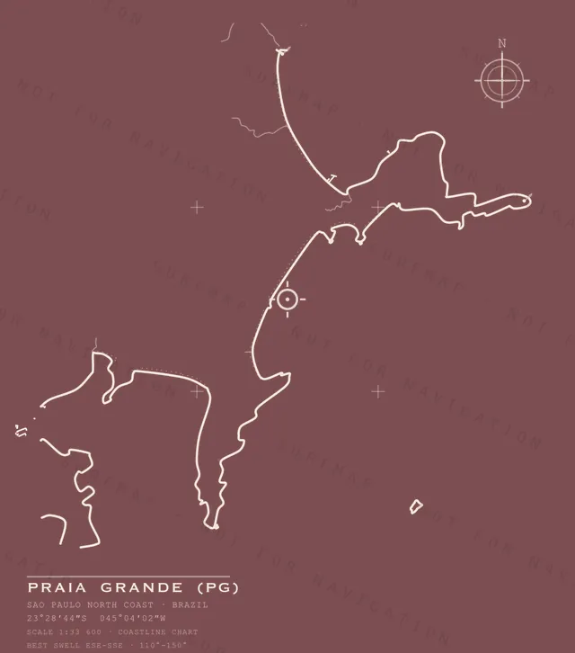 Praia Grande (PG) chart, the full artwork printed on the back