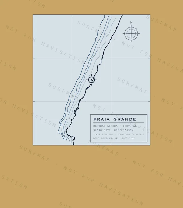 Praia Grande chart, the full artwork printed on the back