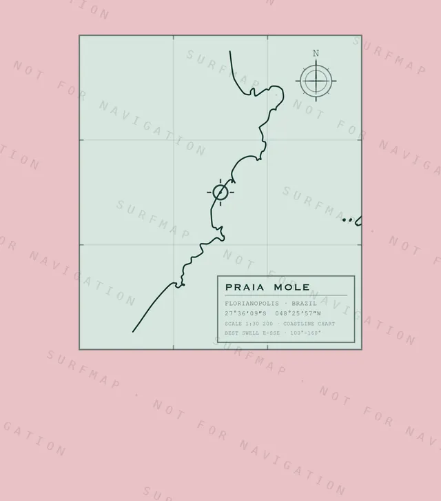 Praia Mole chart, the full artwork printed on the back