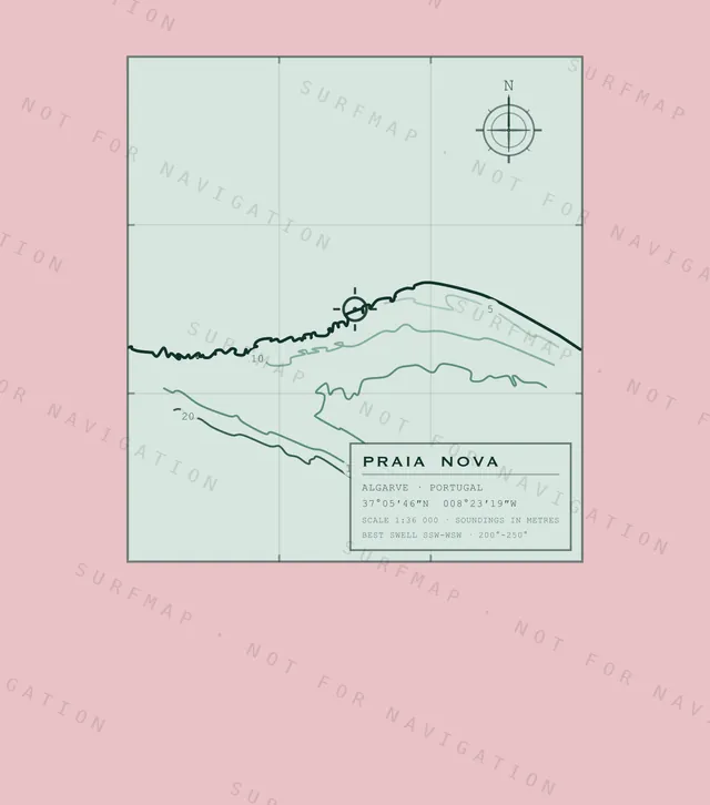 Praia Nova chart, the full artwork printed on the back