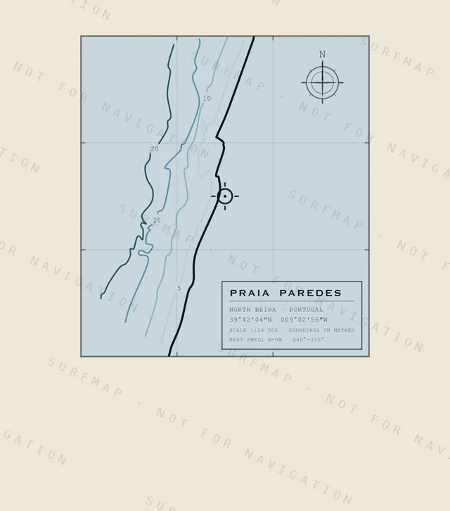 Praia Paredes chart, the full artwork printed on the back