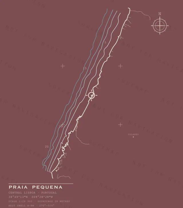 Praia Pequena chart, the full artwork printed on the back