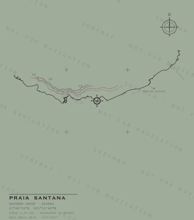 Praia Santana chart, the full artwork printed on the back