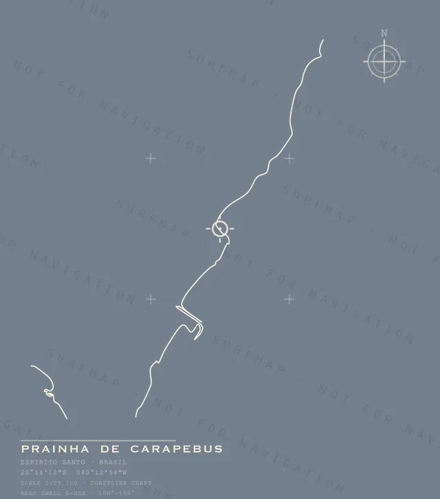 Prainha de Carapebus chart, the full artwork printed on the back