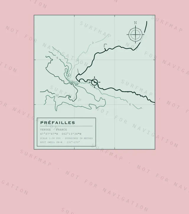 Préfailles chart, the full artwork printed on the back