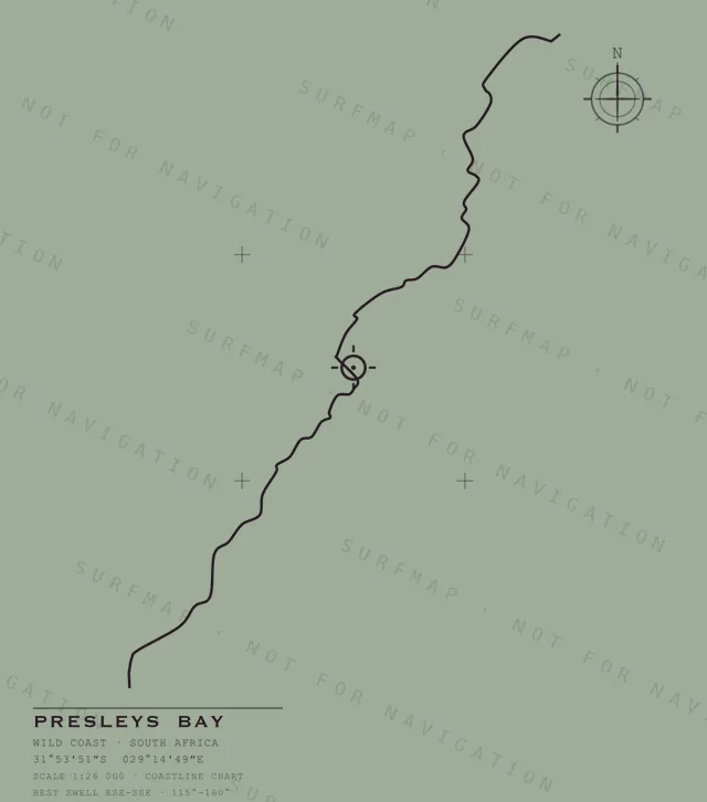 Presleys Bay chart, the full artwork printed on the back