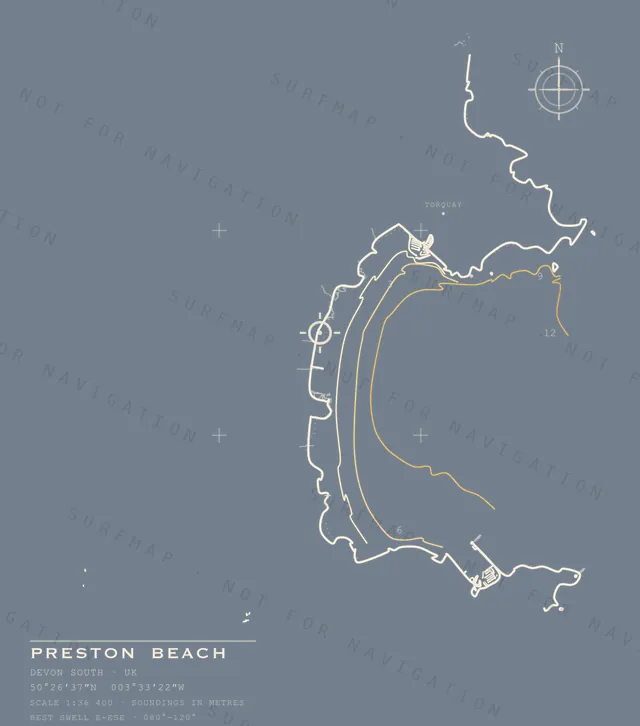 Preston Beach chart, the full artwork printed on the back
