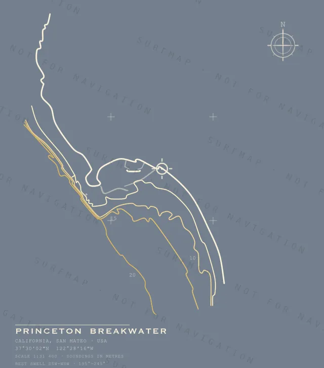 Princeton Breakwater chart, the full artwork printed on the back