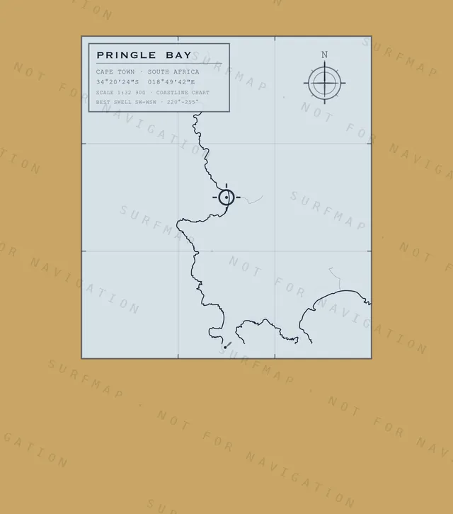 Pringle Bay chart, the full artwork printed on the back