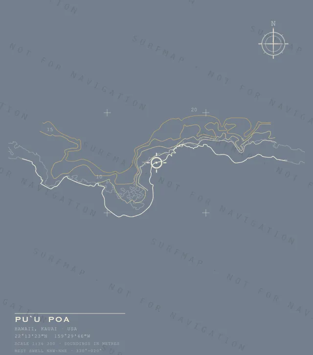 Pu`u Poa chart, the full artwork printed on the back