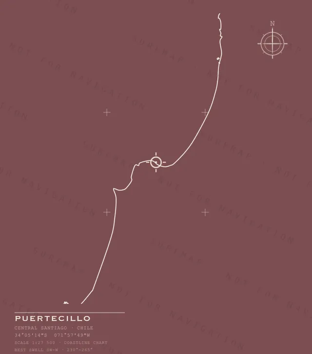 Puertecillo chart, the full artwork printed on the back