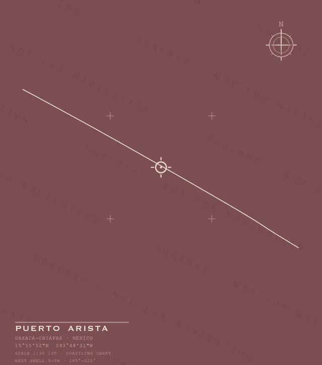 Puerto Arista chart, the full artwork printed on the back