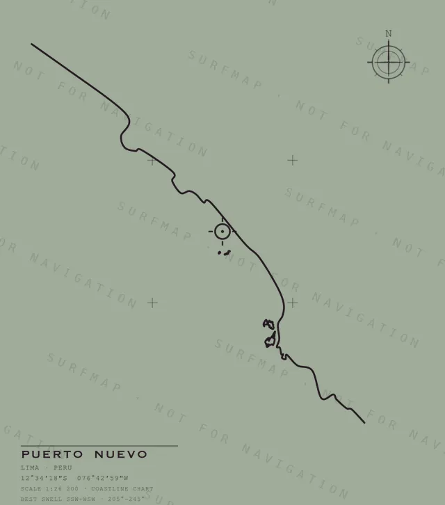 Puerto Nuevo chart, the full artwork printed on the back