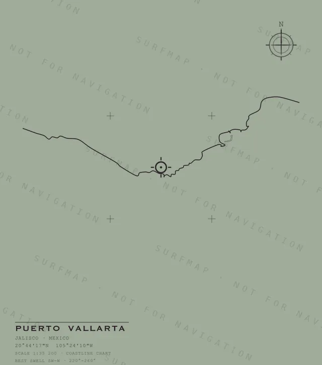 Puerto Vallarta chart, the full artwork printed on the back