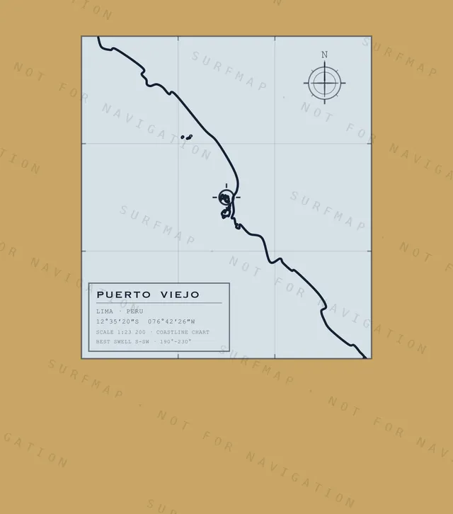 Puerto Viejo chart, the full artwork printed on the back