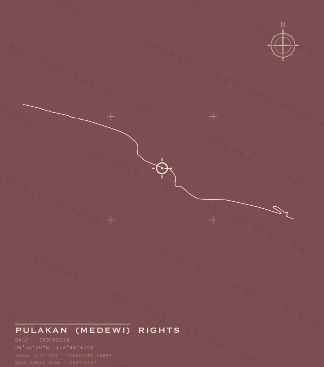Pulakan (Medewi) Rights chart, the full artwork printed on the back