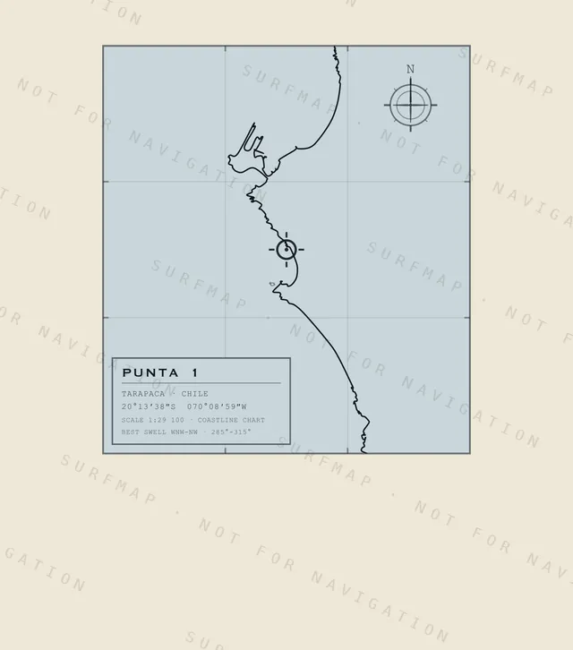 Punta 1 chart, the full artwork printed on the back