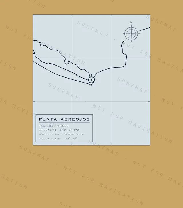 Punta Abreojos chart, the full artwork printed on the back
