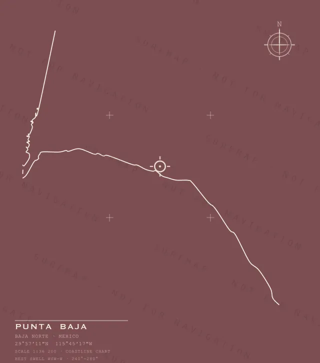 Punta Baja chart, the full artwork printed on the back