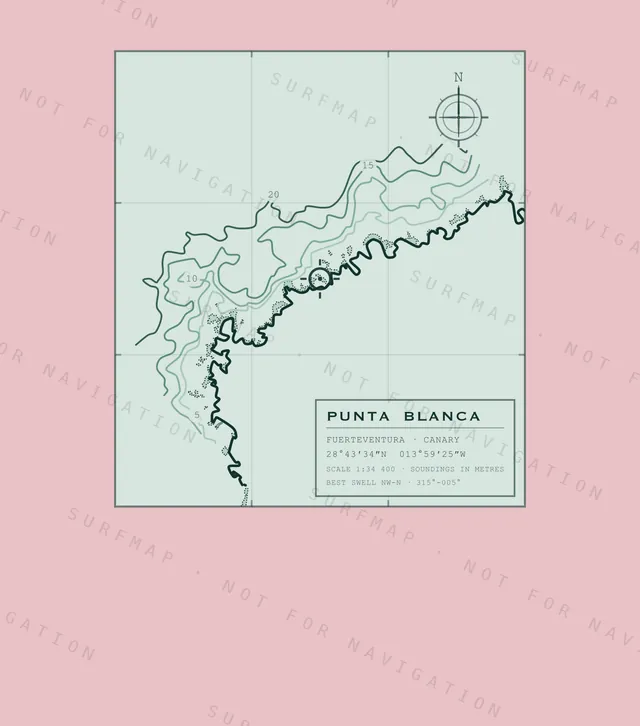 Punta Blanca chart, the full artwork printed on the back