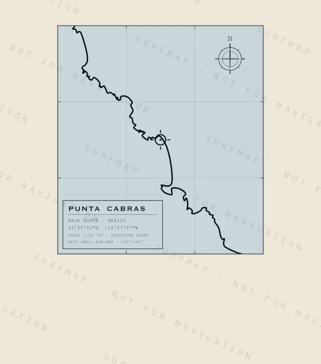 Punta Cabras chart, the full artwork printed on the back