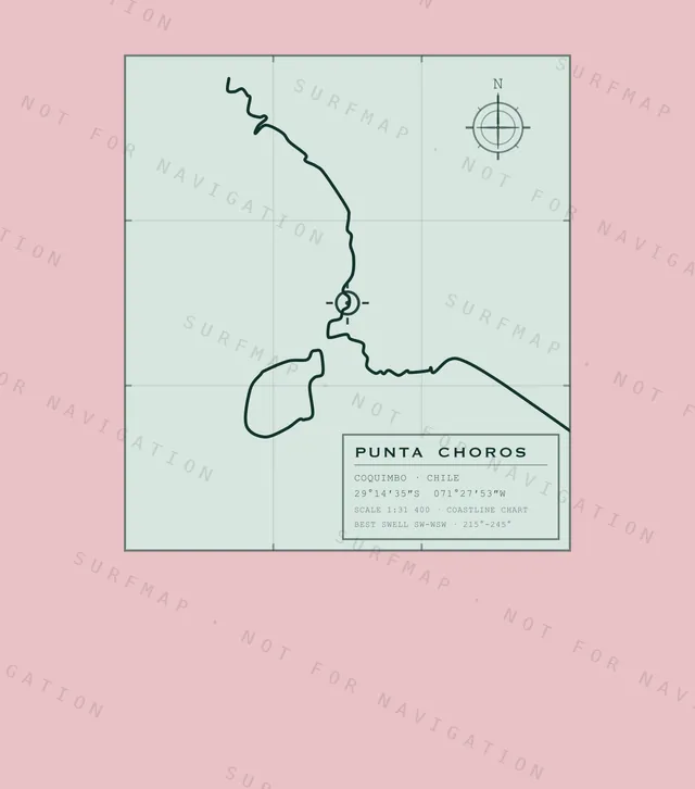 Punta Choros chart, the full artwork printed on the back