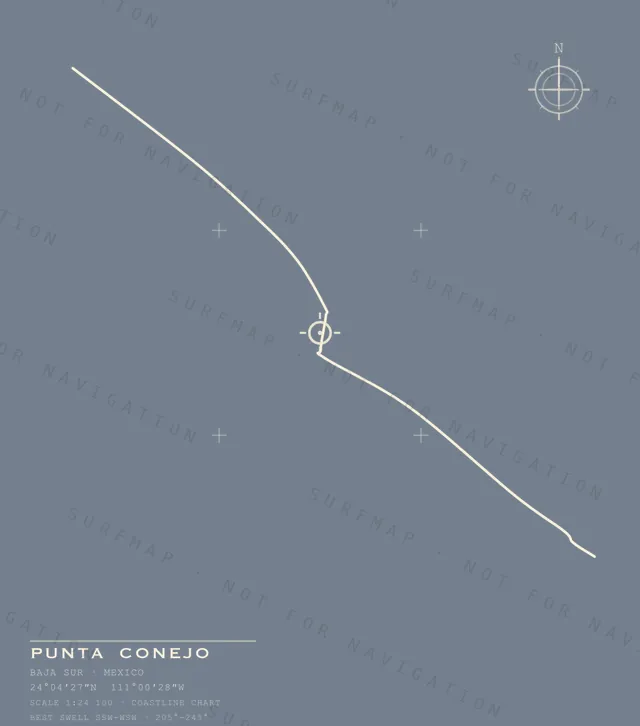 Punta Conejo chart, the full artwork printed on the back