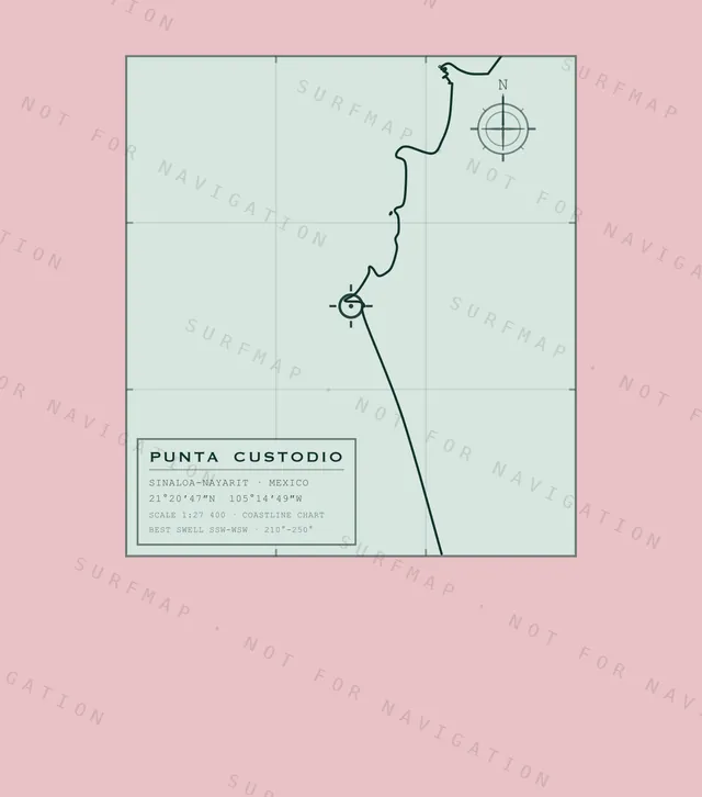 Punta Custodio chart, the full artwork printed on the back