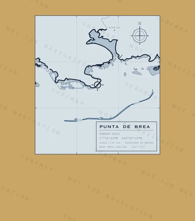 Punta de Brea chart, the full artwork printed on the back