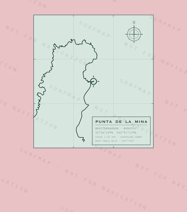 Punta de la Mina chart, the full artwork printed on the back