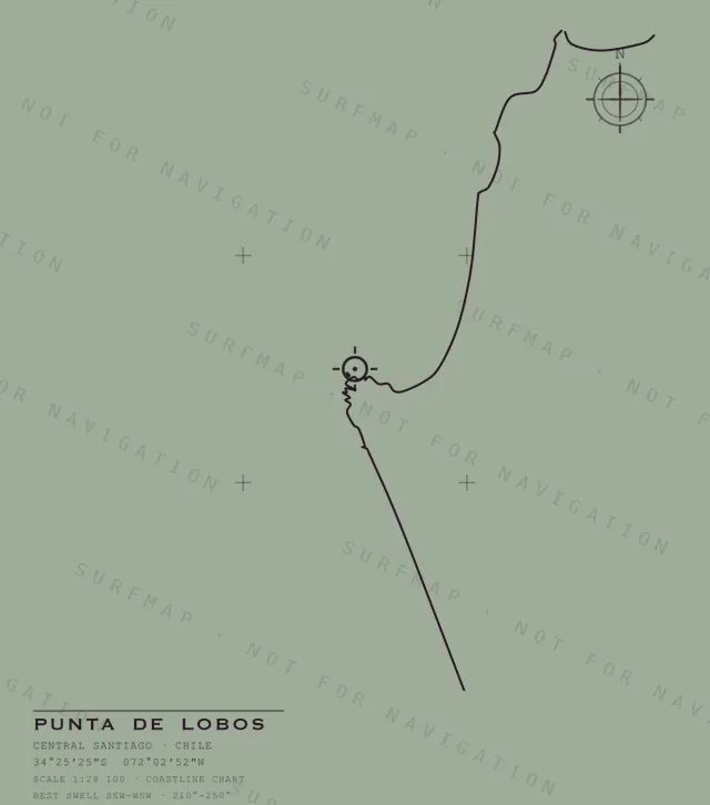 Punta de Lobos chart, the full artwork printed on the back