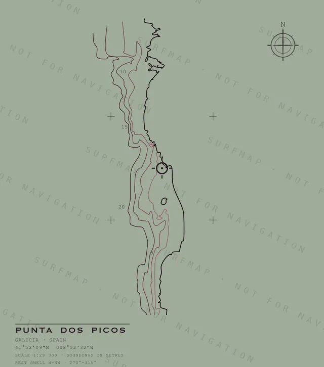 Punta dos Picos chart, the full artwork printed on the back