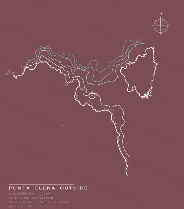 Punta Elena Outside chart, the full artwork printed on the back