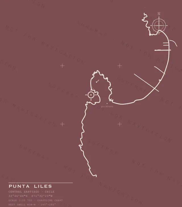 Punta Liles chart, the full artwork printed on the back