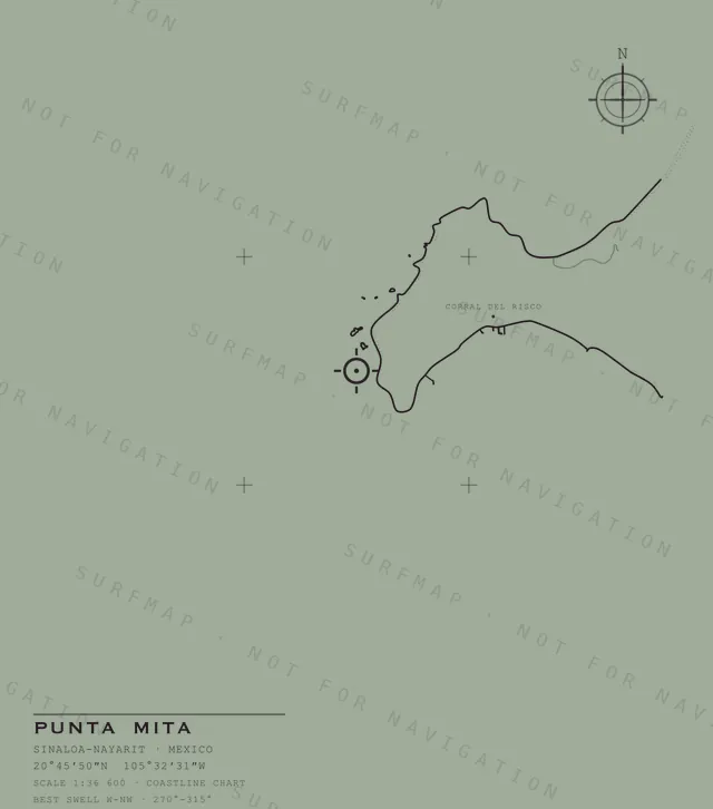 Punta Mita chart, the full artwork printed on the back