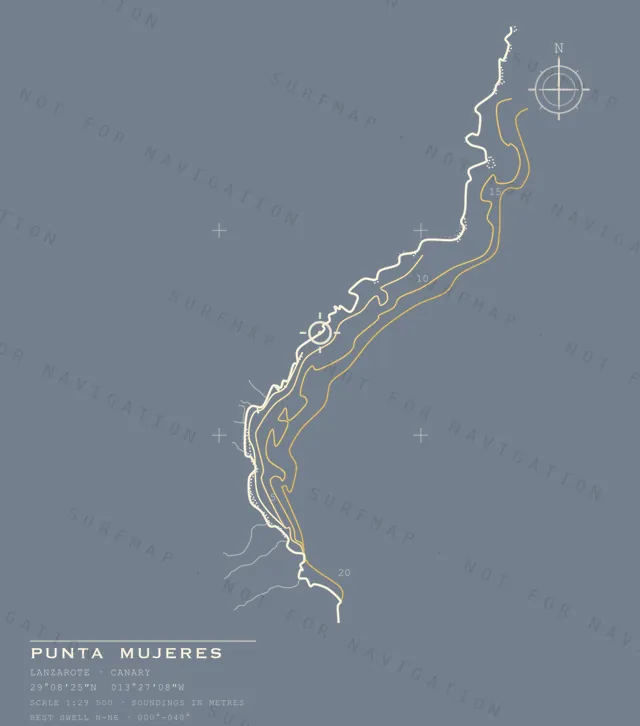 Punta Mujeres chart, the full artwork printed on the back