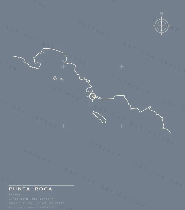 Punta Roca chart, the full artwork printed on the back