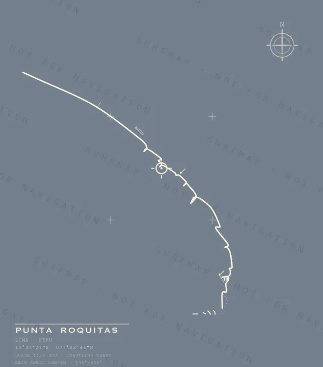 Punta Roquitas chart, the full artwork printed on the back