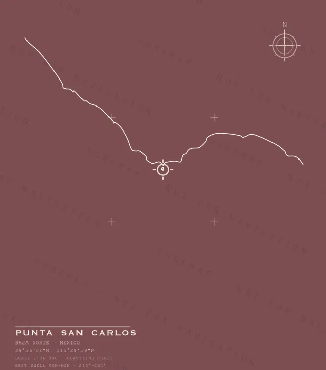 Punta San Carlos chart, the full artwork printed on the back