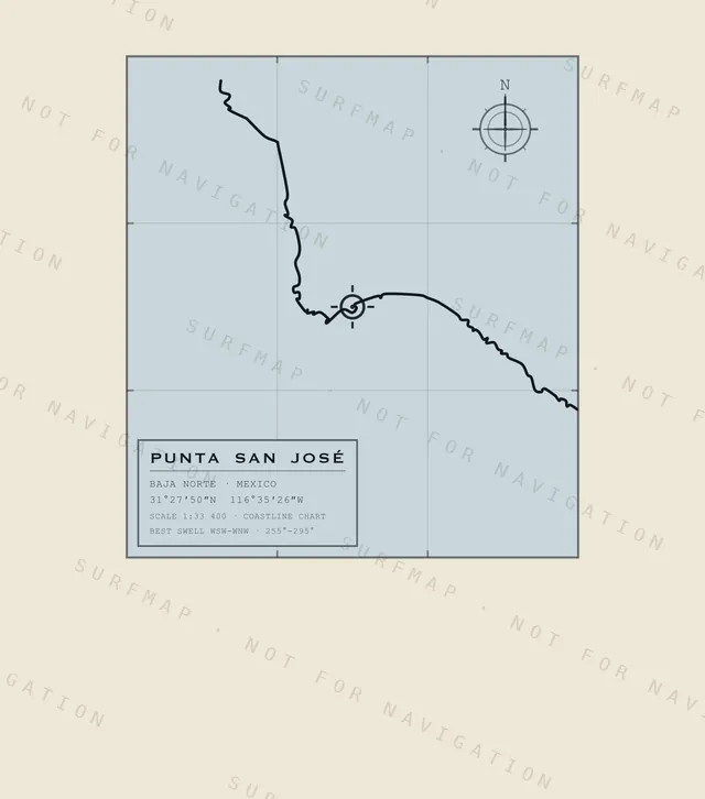 Punta San José chart, the full artwork printed on the back