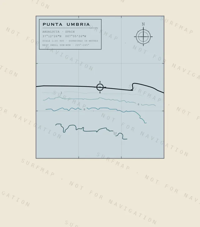 Punta Umbria chart, the full artwork printed on the back