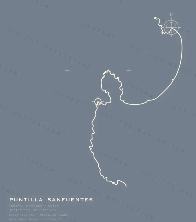 Puntilla Sanfuentes chart, the full artwork printed on the back